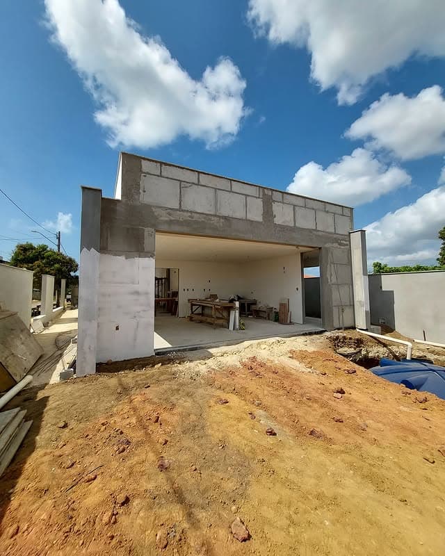 Residencia terminada con fachada de bloque BLOCOBR